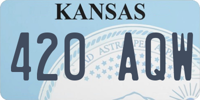 KS license plate 420AQW