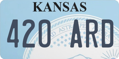 KS license plate 420ARD