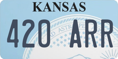 KS license plate 420ARR