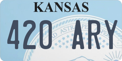 KS license plate 420ARY