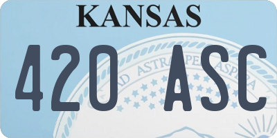 KS license plate 420ASC