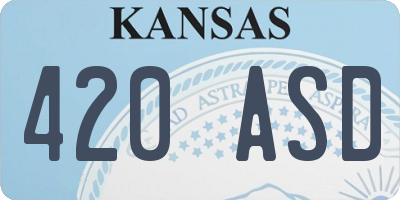 KS license plate 420ASD