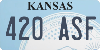 KS license plate 420ASF