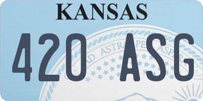 KS license plate 420ASG