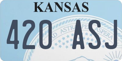 KS license plate 420ASJ