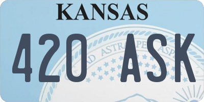 KS license plate 420ASK