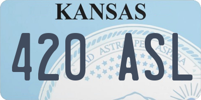 KS license plate 420ASL