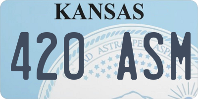 KS license plate 420ASM