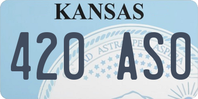 KS license plate 420ASO