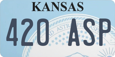 KS license plate 420ASP