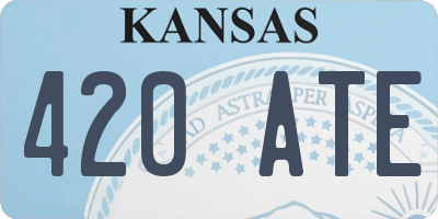 KS license plate 420ATE