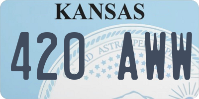 KS license plate 420AWW