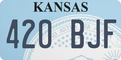 KS license plate 420BJF