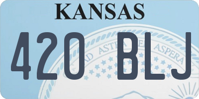 KS license plate 420BLJ