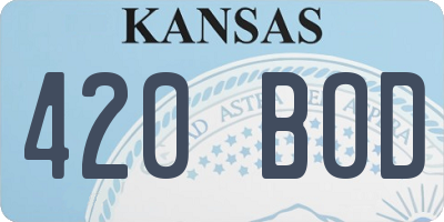 KS license plate 420BOD