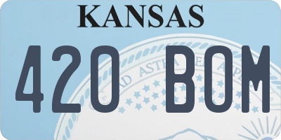 KS license plate 420BOM