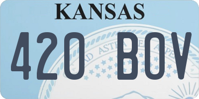 KS license plate 420BOV