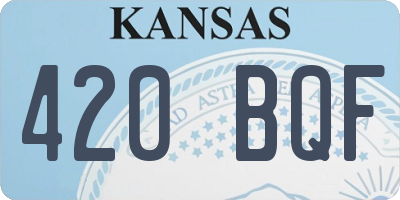 KS license plate 420BQF