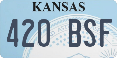 KS license plate 420BSF