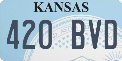 KS license plate 420BVD