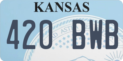 KS license plate 420BWB