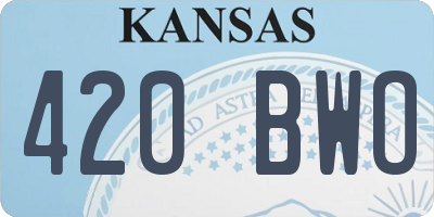 KS license plate 420BWO