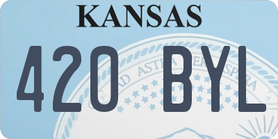 KS license plate 420BYL