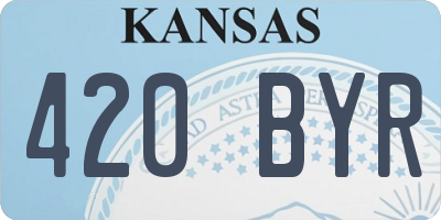 KS license plate 420BYR