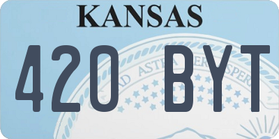 KS license plate 420BYT