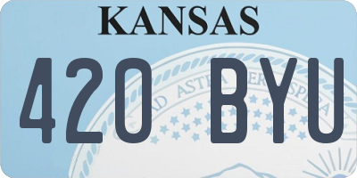KS license plate 420BYU