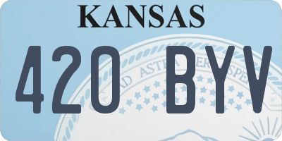 KS license plate 420BYV