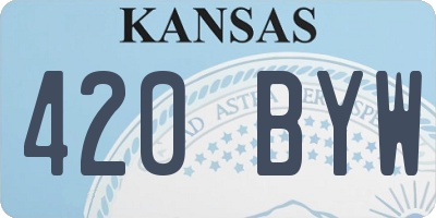 KS license plate 420BYW