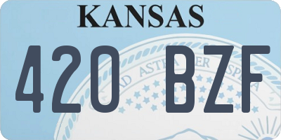 KS license plate 420BZF
