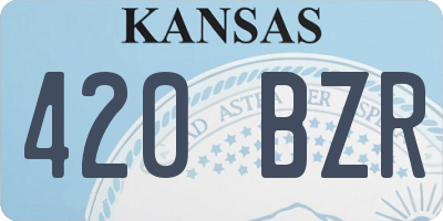 KS license plate 420BZR