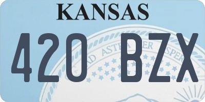 KS license plate 420BZX