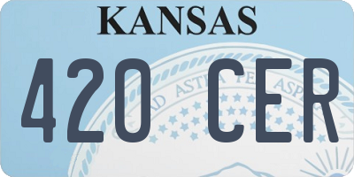 KS license plate 420CER