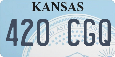 KS license plate 420CGQ