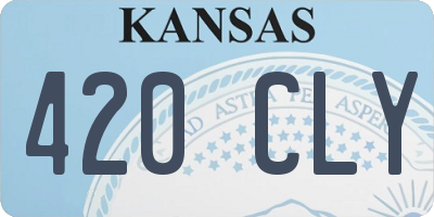 KS license plate 420CLY