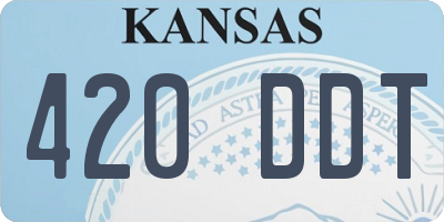 KS license plate 420DDT