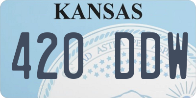 KS license plate 420DDW