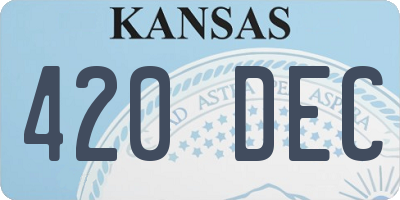 KS license plate 420DEC