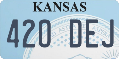 KS license plate 420DEJ