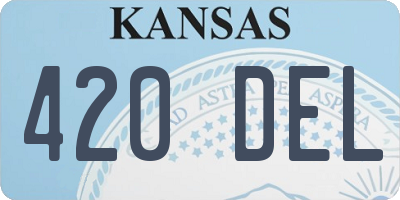 KS license plate 420DEL