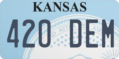 KS license plate 420DEM