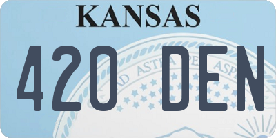 KS license plate 420DEN