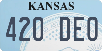 KS license plate 420DEO