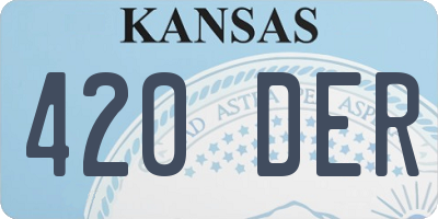 KS license plate 420DER