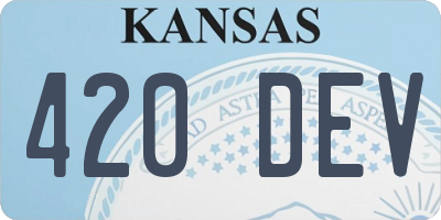 KS license plate 420DEV