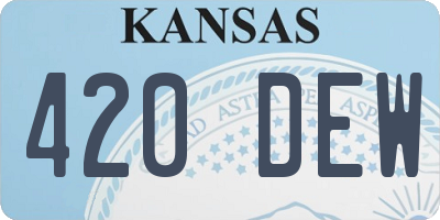 KS license plate 420DEW