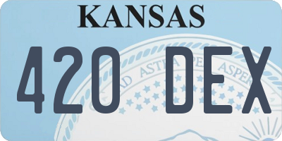 KS license plate 420DEX